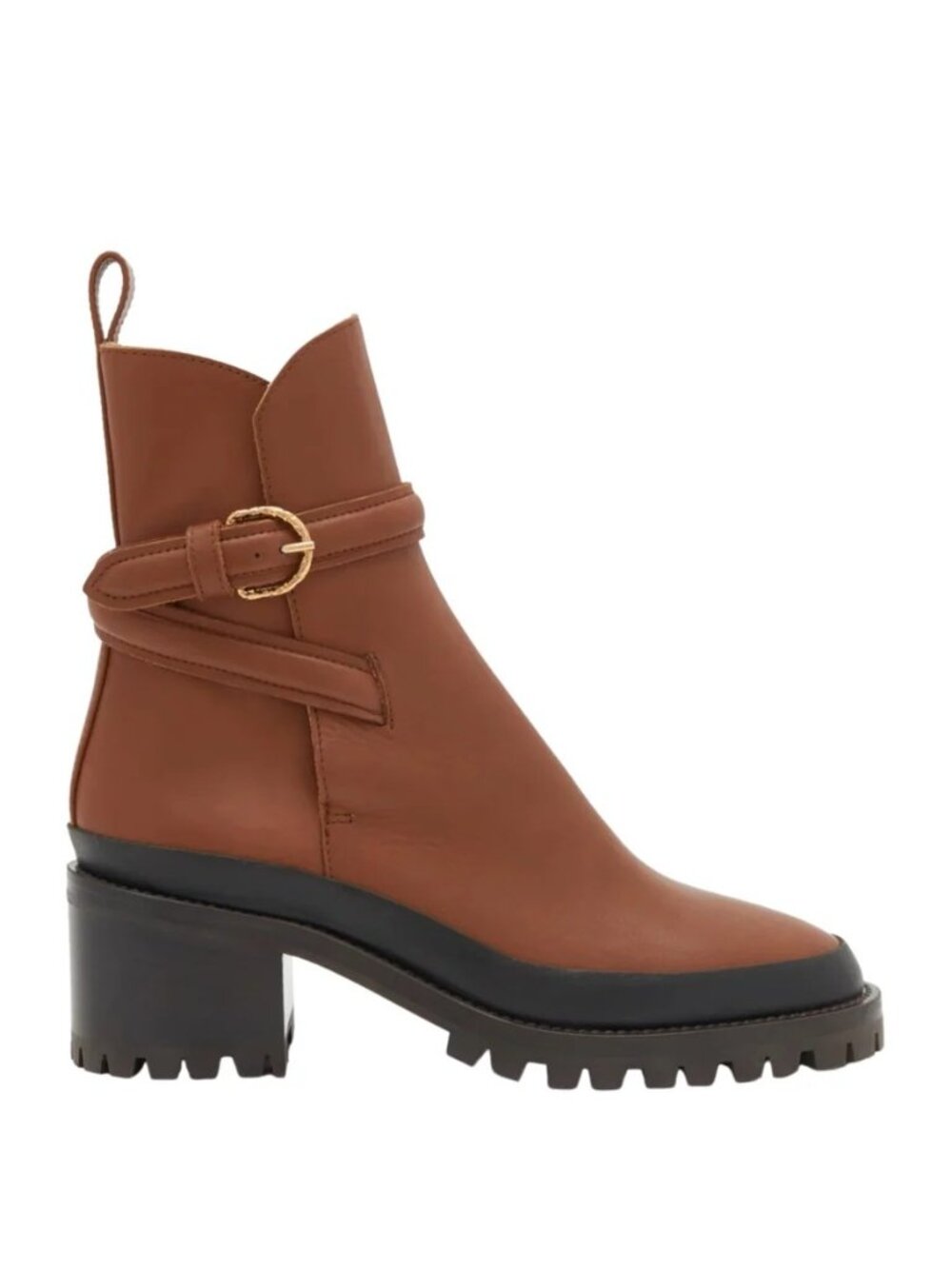 Ulla Johnson Lennox Leather Ankle Boots in Cognac 8 New in Box Womens